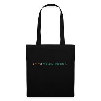 Hello World Python Programmer's Shirt - Tote Bag - black - Front