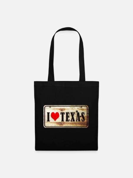 Ich liebe Texas - Stoffbeutel - Schwarz