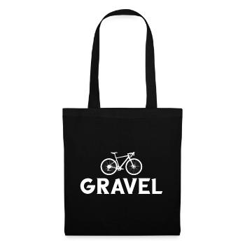 Gravel Bike Fahrrad Radfahrer Radfahrerin - Stoffbeutel - Schwarz - Vorne