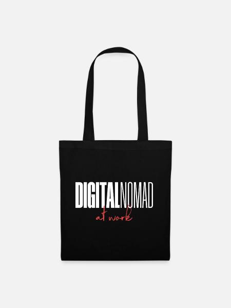 Digitalnomad at work - Stoffbeutel - Schwarz