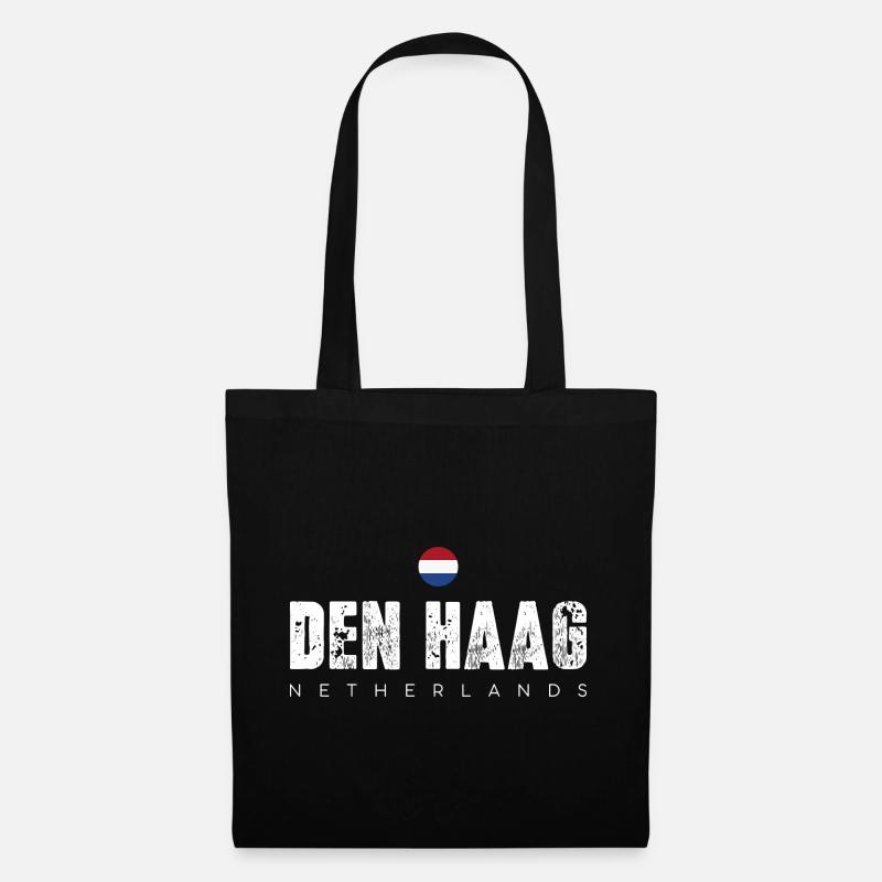 Typografie der notleidenden Stadt Den Haag - Stoffbeutel - Schwarz