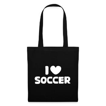 Football Amour Coeur Logo Icône Illustration Équipe - Sac en tissu - noir - Devant