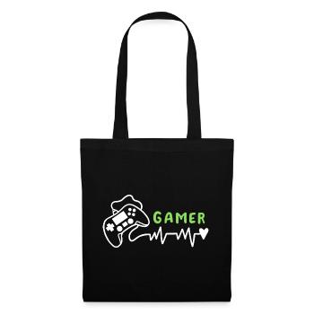 Gamer Gaming - Stoffbeutel - Schwarz - Vorne