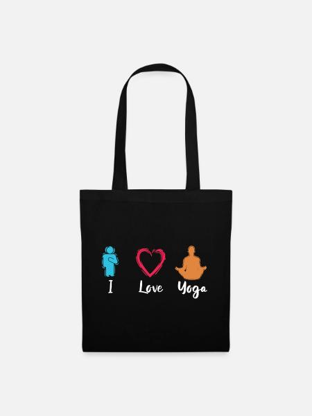 Ich liebe Yoga - Stoffbeutel - Schwarz