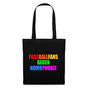 fußballfans gegen homophobie - Stoffbeutel - Schwarz - Vorne