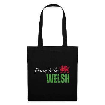 Stolzer Waliser, ich liebe Wales - Stoffbeutel - Schwarz - Vorne