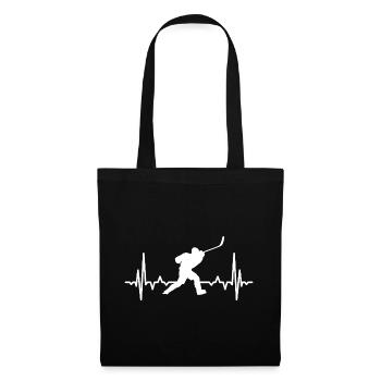 Mein Herz schlägt für Eishockey - Stoffbeutel - Schwarz - Vorne