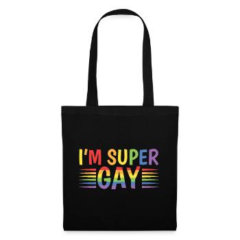 I´m super gay LGBT - Stoffbeutel - Schwarz - Vorne