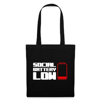 Geek Low Social Batterie - Stoffbeutel - Schwarz - Vorne