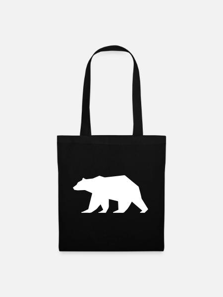 Bär Grizzly Logo Polar Bär - Stoffbeutel - Schwarz