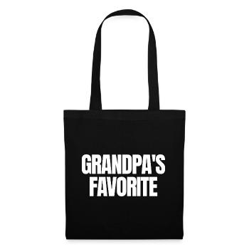 Petit-enfant préféré Lustig Je suis le préféré de Papy - Sac en tissu - noir - Devant