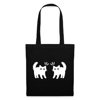 Chats Couple - Sac en tissu - noir - Devant