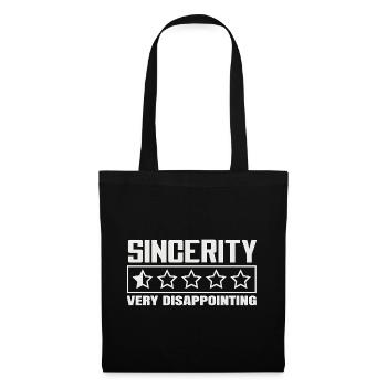 Sincerity 1 Star Review Sarcasm Design - Tote Bag - black - Front