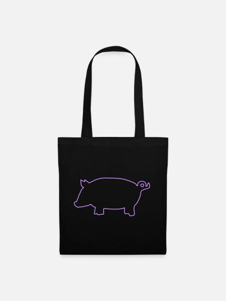 Schwein Silhouette - Stoffbeutel - Schwarz