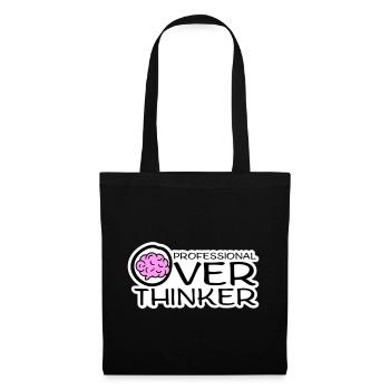 Professional Overthinker Funny Brooding Anxiety Logo - Tote Bag - black - Front