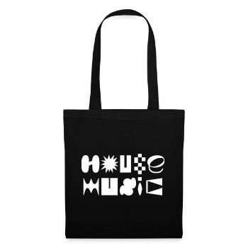 House Music fancy typography logo design T-Shirt - Tote Bag - black - Front
