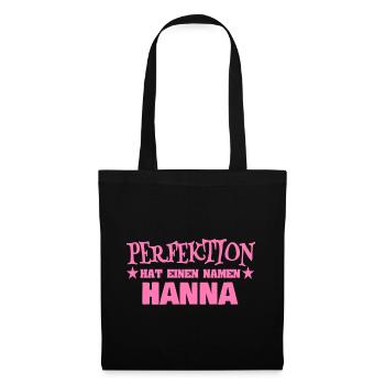 Hanna als Frauenname - Stoffbeutel - Schwarz - Vorne