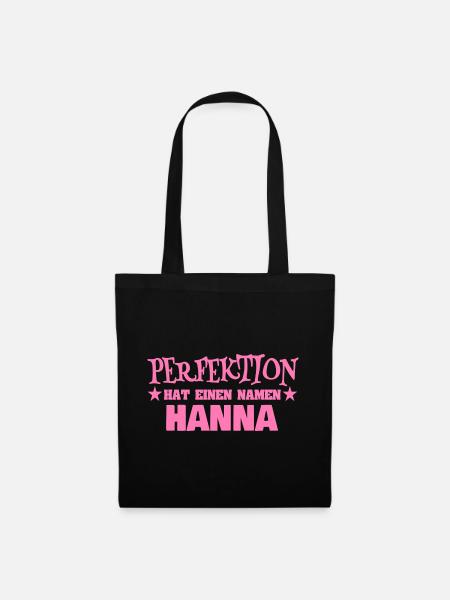 Hanna als Frauenname - Stoffbeutel - Schwarz