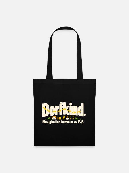 Dorfkind Dorfleben Landleben Heimatliebe - Stoffbeutel - Schwarz