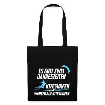 Kitesurfen Jahreszeiten - Stoffbeutel - Schwarz - Vorne