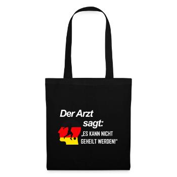 Fussball Süchtig Deutschland Arzt Geschenkidee - Stoffbeutel - Schwarz - Vorne