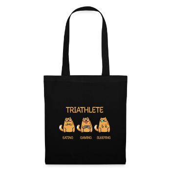 Triathlete - Manger Gaming Sleeping - Chat - Sac en tissu - noir - Devant