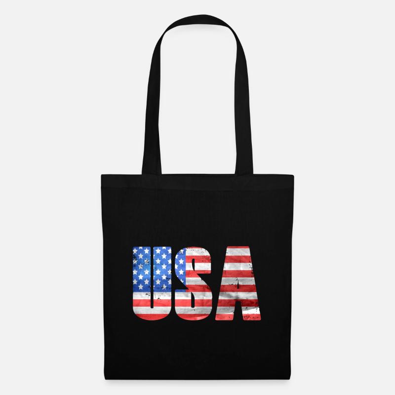 USA - Amerika - Stoffbeutel - Schwarz