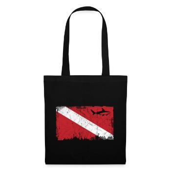 Vintage Shark Scuba Dive Flag Hommes Gymnase Sports - Sac en tissu - noir - Devant