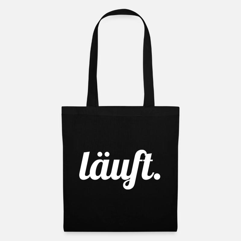 Läuft. Handlettering Script - Stoffbeutel - Schwarz