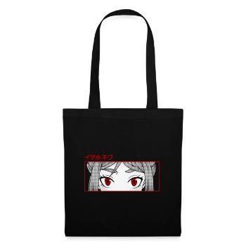 Manga Augen - Anime Design im Japan Stil - Stoffbeutel - Schwarz - Vorne