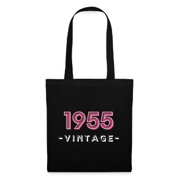 né en 1955 idée cadeau anniversaire année 55 - Sac en tissu - noir - Devant