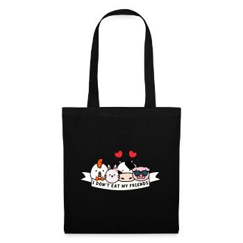 Friends no food Herbivore Vegan Animal Love - Tote Bag - black - Front