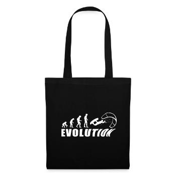 EVOLUTION KITESURF Meer Urlaub Geschenk - Stoffbeutel - Schwarz - Vorne