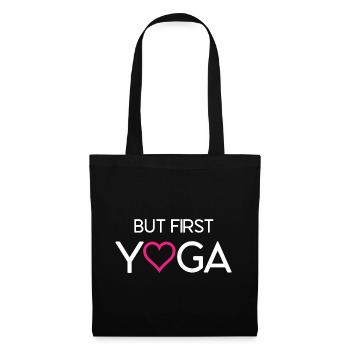 Aber zuerst Yoga - Stoffbeutel - Schwarz - Vorne