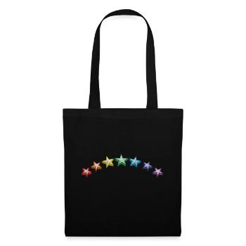 Sterne Regenbogen - Stoffbeutel - Schwarz - Vorne