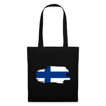 Finland Flag Suomi Finnish Flag Used Look - Tote Bag - black - Front