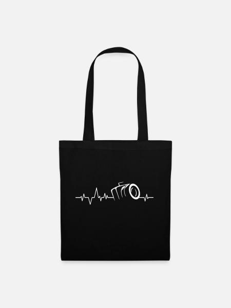 Heart Beat Camera Photography - Stoffbeutel - Schwarz