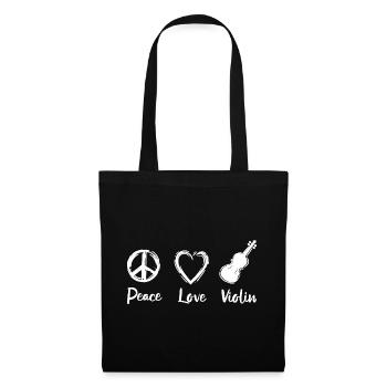 Paix Amour Violon - Sac en tissu - noir - Devant