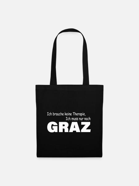 Therapie GRAZ - Stoffbeutel - Schwarz
