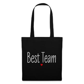 Saint-Valentin, Meilleure équipe, Coeur, Amour, Partenaire Look - Sac en tissu - noir - Devant
