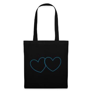 blue heart valentine's day gift - Tote Bag - black - Front