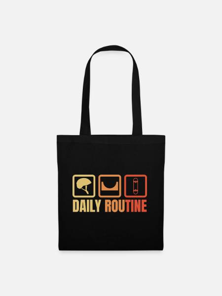 Skater Daily Routine - Stoffbeutel - Schwarz