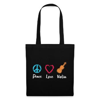 Paix Amour Violon - Sac en tissu - noir - Devant