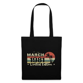 millésime de mars 43e anniversaire né 1981 vibe - Sac en tissu - noir - Devant