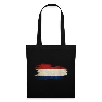 Netherlands - National Flag, Brush Effect - Tote Bag - black - Front