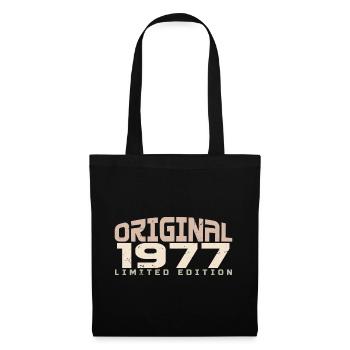 Jahrgang 1977 limitierte Auflage 1977 Geburtstag - Stoffbeutel - Schwarz - Vorne