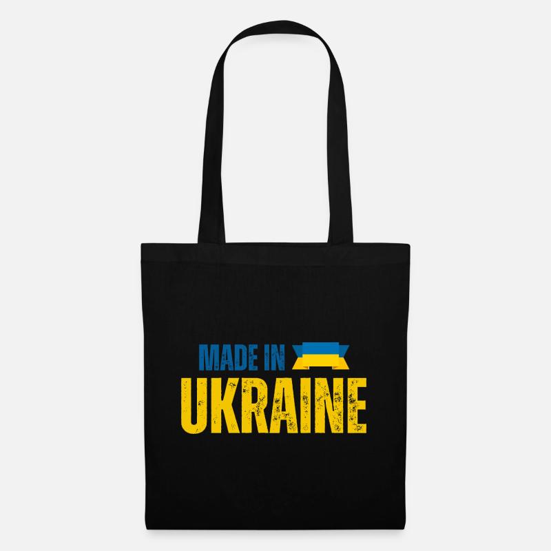Made in Ukraine, ukrainischer Stolz - Stoffbeutel - Schwarz
