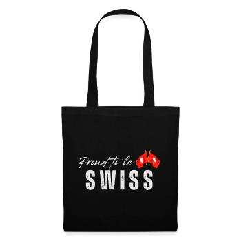 Stolzer Schweizer, ich liebe die Schweiz - Stoffbeutel - Schwarz - Vorne