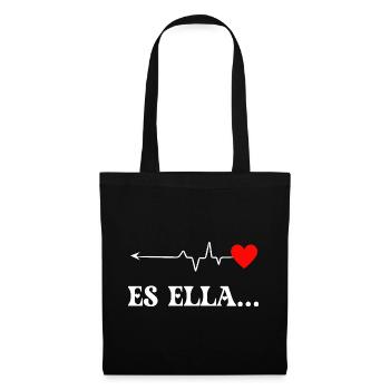 Heartbeat Heart Love Illustration - Tote Bag - black - Front