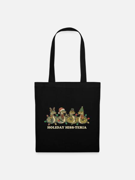 Königspython Weihnachtsbeleuchtung Geschenk - Stoffbeutel - Schwarz